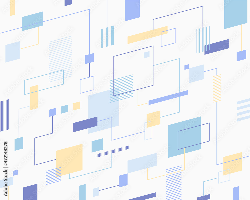 Poster composed of rectangles and lines digital concept. simple pattern design template.