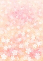 淡い色合いの桜の花の背景イラスト