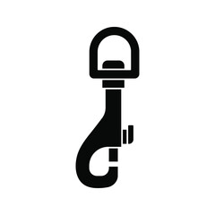 Carabiner icon. Safety hook or carabiner hook. Vector illustration