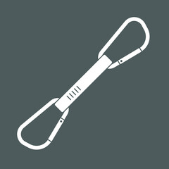 Carabiner icon. Safety hook or carabiner hook. Vector illustration