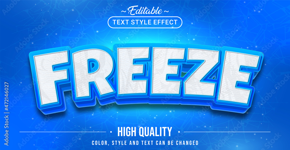 Aufkleber editable text style effect - freeze text style theme.