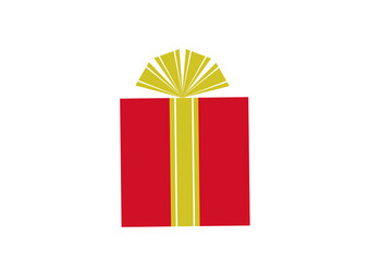 プレゼント　黄色いリボンのプレゼントボックス