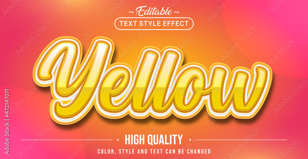 Poster Editable text style effect - Yellow text style theme.