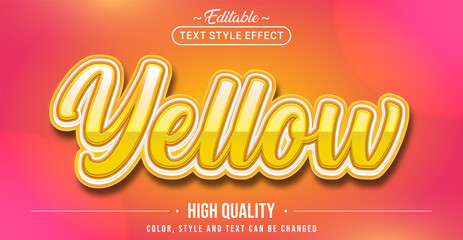 Editable text style effect - Yellow text style theme.