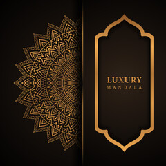 Creative luxury mandala background ornamental with golden arabesque pattern islamic mandala vector