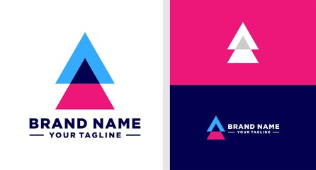 LETTER A LOGO ALPHABET GEOMETRIC MODERN EDITABLE