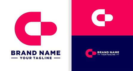 LETTER C LOGO CAPSULE NEGATIVE SPACE EDITABLE
