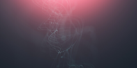 Abstract particular digital background hi-tech and scientific technology data line connect. particular wave dynamic mesh big data technology illustration background. 3d render particular line bg.