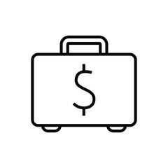 Money briefcase icon vector graphic