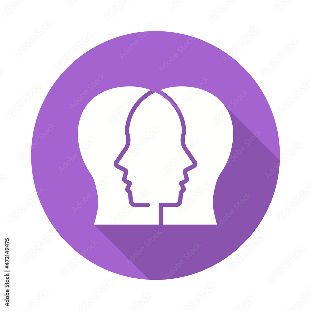 Poster sympathy icon with long shadow for graphic and web design.