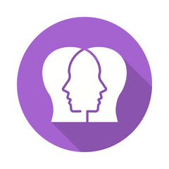 Sympathy icon with long shadow for graphic and web design.