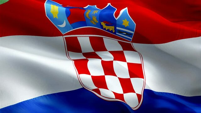 Croatian flag. 3d Croatia sign waving video. Flag of Croatia holiday seamless loop animation. Croatian flag silk HD resolution Background. Croatia flag Closeup 1080p HD video for Independence Day,Vict