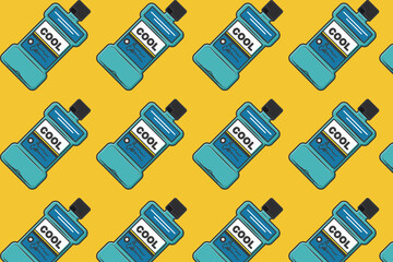mouth freshener illustration pattern template to eradicate bad breath bacteria on a yellow background