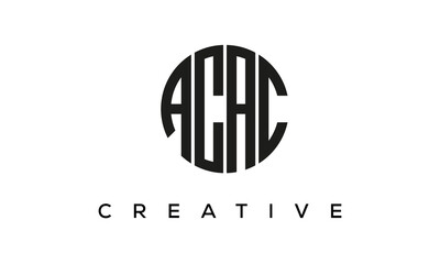 Letters ACAC creative circle logo design vector, 4 letters logo