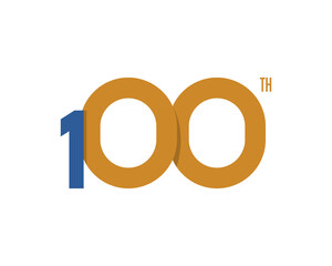 100th anniversary logo with elegant style and gold color