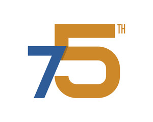 75th anniversary logo with elegant style and gold color