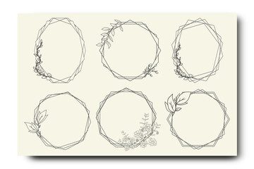Hand drawn floral laurel wreaths