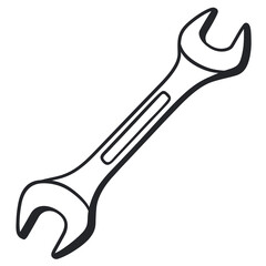 wrench black and white illustration