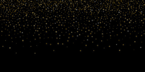 Gold Glitter Stars. Luxury Shiny Confetti.