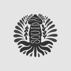 Shape logo design.Hand drawn graphic abstract.Element isolated in white background.