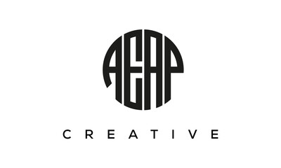 Letters AEAP creative circle logo design vector, 4 letters logo