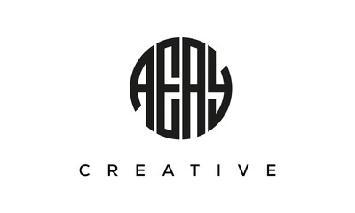 Letters AEAY creative circle logo design vector, 4 letters logo