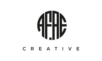 Letters AFAE creative circle logo design vector, 4 letters logo