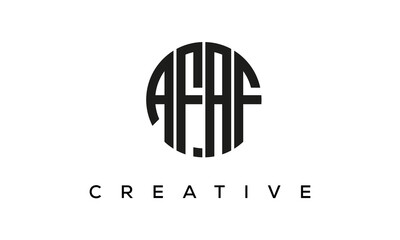 Letters AFAF creative circle logo design vector, 4 letters logo