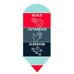 OCA - Oculo Cutaneous Albinism acronym. medical concept background.  vector illustration concept with keywords and icons. lettering illustration with icons for web banner, flyer, landing 