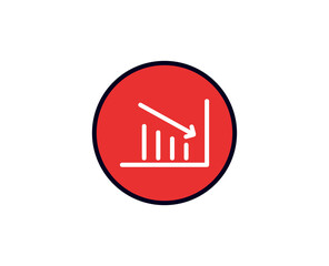 Obraz premium Down line icon. Vector symbol in trendy flat style on white background. Down sing for design.