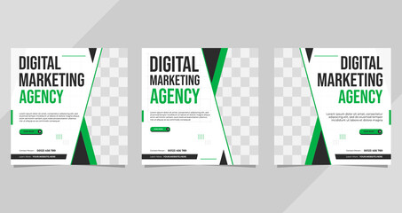Set of digital marketing agency social media template