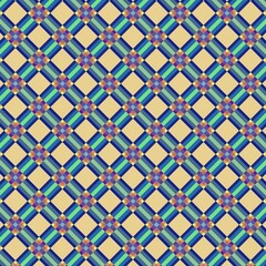 Checkered pattern. Harmonious interweaving of multi colored stripes. Great for decorating fabrics, textiles, gift wrapping, printed products, advertising, scrapbooking. Rainbow ornament