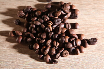 coffee beans on burlap background