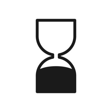 Best Before End of Date icon. BBE symbol for cosmetics products. Expiration date. Black hourglass icon. Editable stroke. Vector illustration isolated on white background.