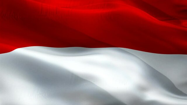 Monaco flag. 3d Monaco sign waving video. Flag of Monaco seamless loop animation silk HD Background. Monaco tourism flag Closeup 1080p HD video for Independence Day,Victory day
