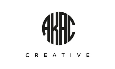 Letters AKAC creative circle logo design vector, 4 letters logo