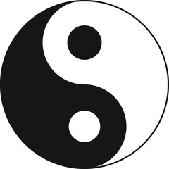 Ying yang symbol vector logo isolated on white background 