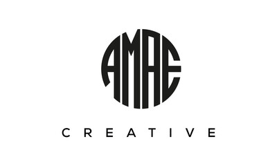 Letters AMAE creative circle logo design vector, 4 letters logo