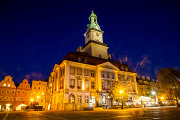 Fototapeta na wymiar Jelenia Gora (Poland) by night