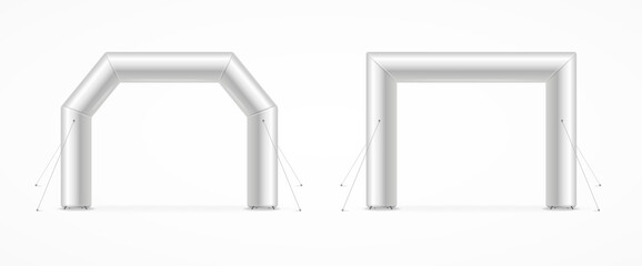 Realistic Detailed 3d White Square Inflatable Archway Set. Vector - 472158243