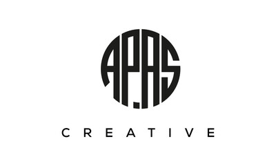 Letters APAS creative circle logo design vector, 4 letters logo - obrazy, fototapety, plakaty