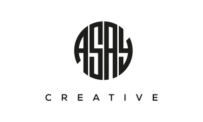 Letters ASAY creative circle logo design vector, 4 letters logo