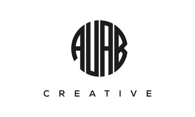 Letters AUAB creative circle logo design vector, 4 letters logo