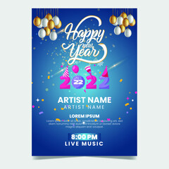 Happy New Year Background Vector. Greeting Card Design Template. Vector Illustration.