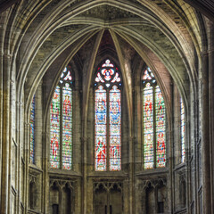 Bordeaux, France - 7 Nov, 2021: Interior of Cathedrale Saint Andre (St. Andrews Cathedral),...