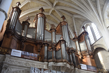Bordeaux, France - 7 Nov, 2021: Pipe Organ in the of Cathedrale Saint Andre (St. Andrews...
