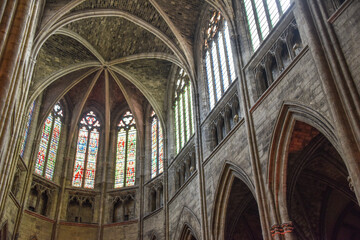 Bordeaux, France - 7 Nov, 2021: Interior of Cathedrale Saint Andre (St. Andrews Cathedral),...