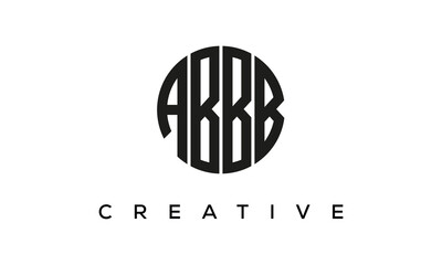 Letters ABBB creative circle logo design vector, 4 letters logo