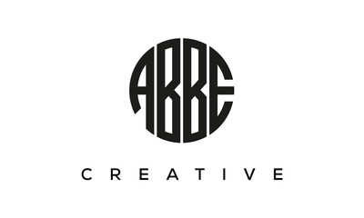 Letters ABBE creative circle logo design vector, 4 letters logo