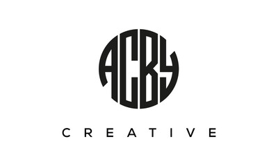 Letters ACBY creative circle logo design vector, 4 letters logo